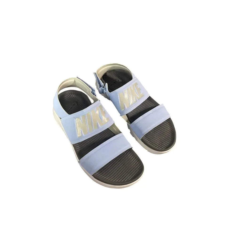 Nike Women’s Tanjun Light Blue/Grey Size-5 Sandals